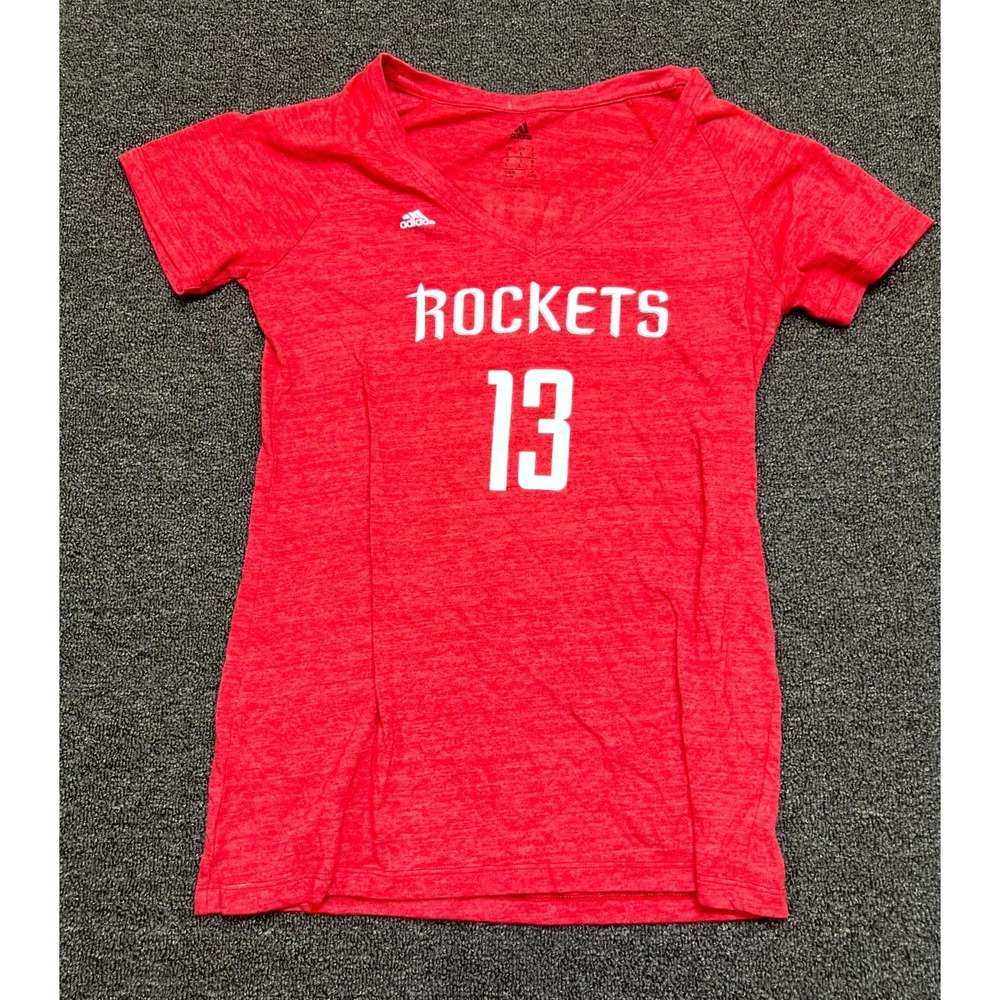 Houston Rockets T-Shirt Womens Large Red James Harden #13 Adidas Basketball NBA